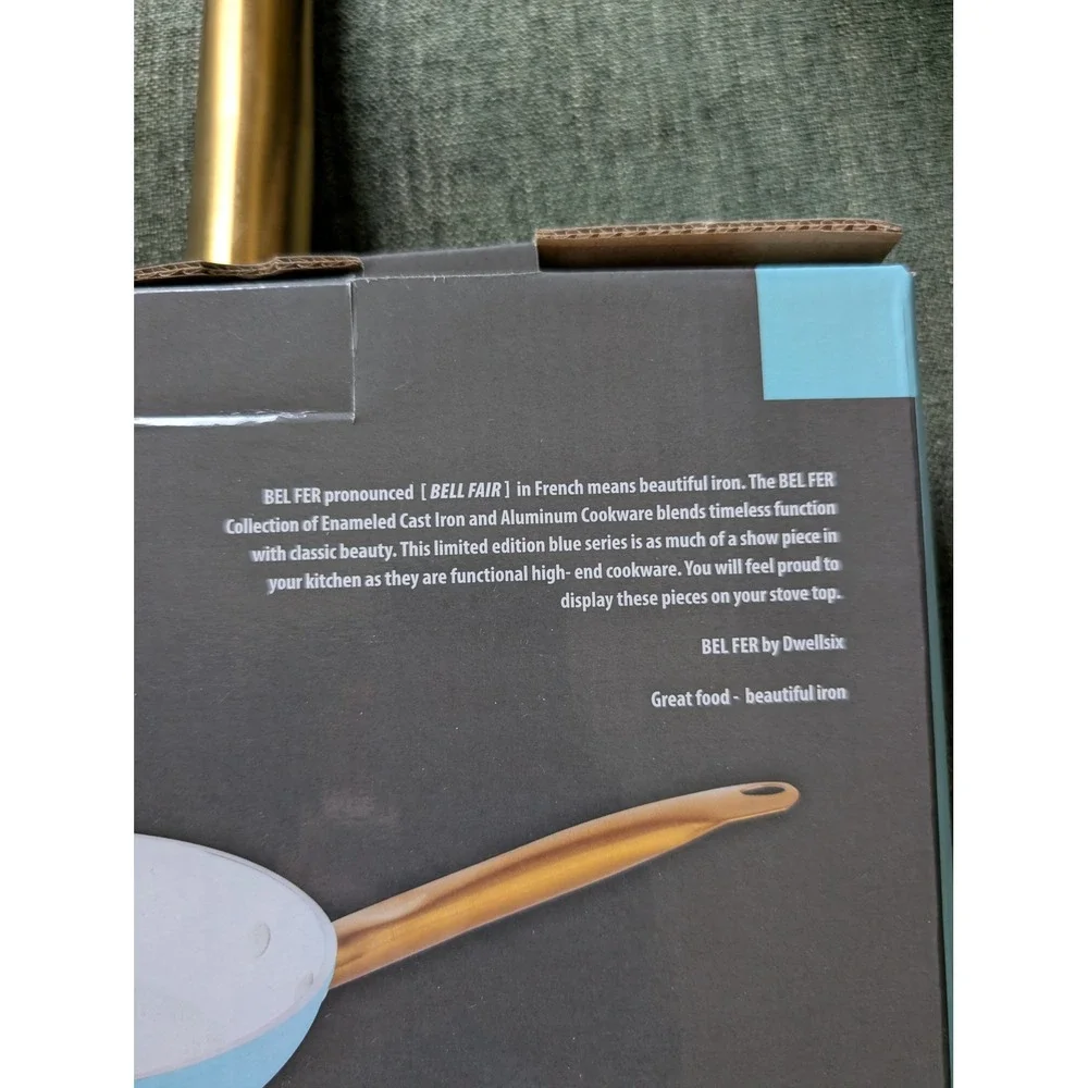 9.5 Fry Pan Limited Edition Turquoise Aluminum Skillet Bel Fer Blue Dwellsix NEW